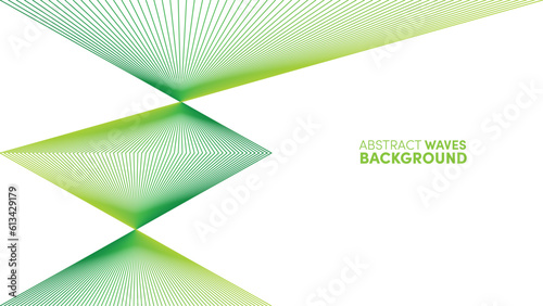 Abstract green waves background with triangles green light shades