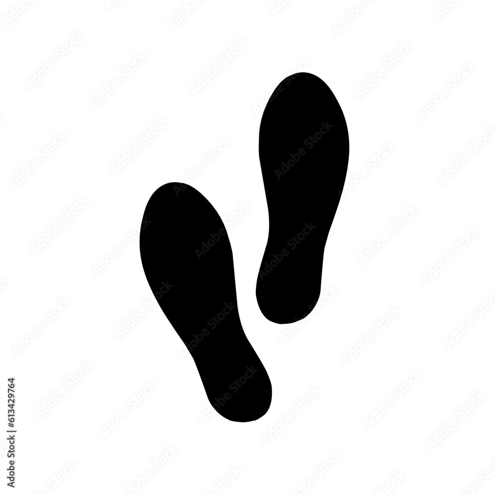 Silhouette of human footprints, vector illustration. Shoe sole mold. Foot prints, boots, sneakers. Barefoot icon effect. Silhouette of human footprints, vector illustration. Shoe sole mold. Foot prints, boots, sneakers. Barefoot icon effect.