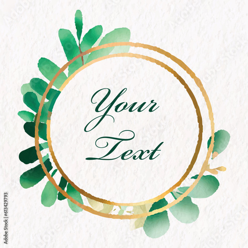 leafy botanical water colour style framer vector template
