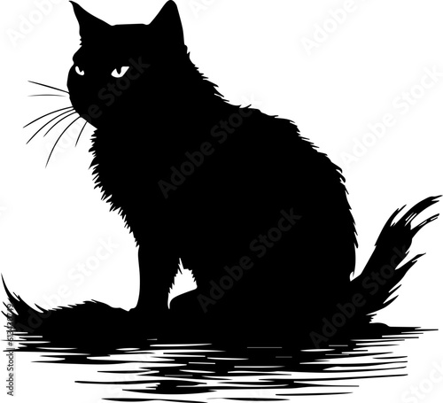 silhuette cat animal images