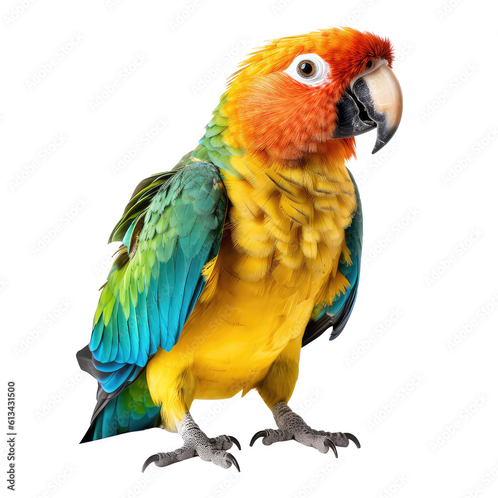 parrot isolated on white background.