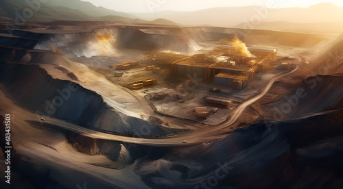 Obraz na płótnie Open pit mine industry.