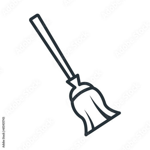 Broom icon vector on trendy design