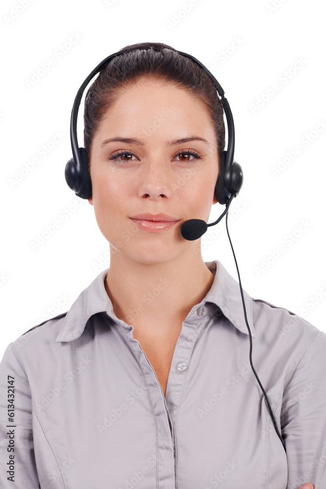 Customer service, call center and face of woman with headset isolated on transparent, png background. Portrait of serious person, agent or consultant as sales, telemarketing or crm help desk support Customer service, call center and face of woman with headset isolated on transparent, png background. Portrait of serious person, agent or consultant as sales, telemarketing or crm help desk support