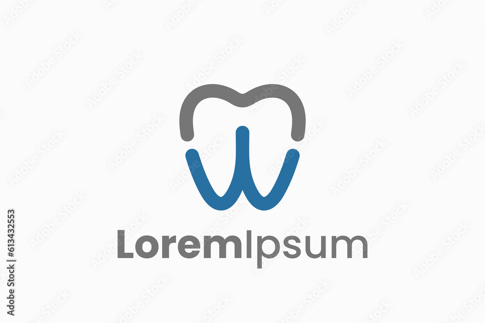 Letter MW Dental Vector Logo Premium Letter MW Dental Vector Logo Premium