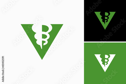 drill bit with the letter v Vector Logo Premium