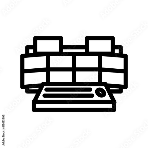 newsroom news media line icon vector. newsroom news media sign. isolated contour symbol black illustration