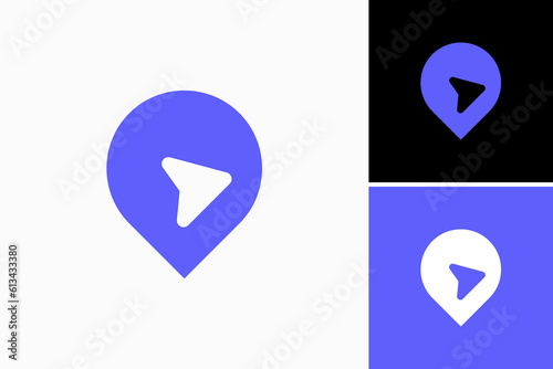 cursor and location pin Vector Logo Premium
