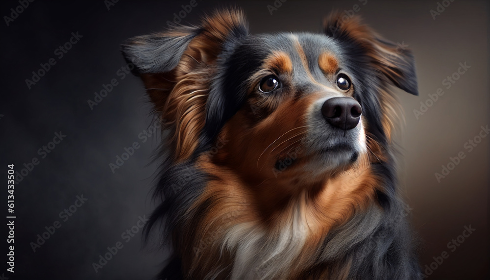 Portrait of a dog, Front picture of a gorgeous dog with copy space, Generative AI