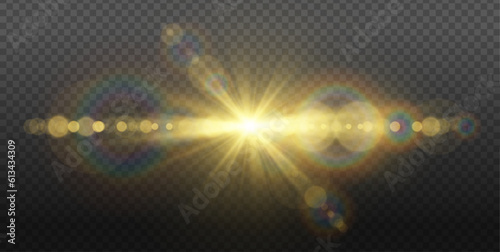 Vector transparent sunlight special lens flare light effect. Blurred overlay effect for photo and mockups.