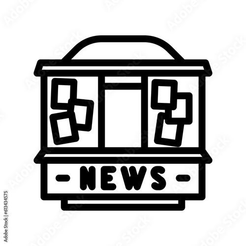 newsstand news media line icon vector. newsstand news media sign. isolated contour symbol black illustration