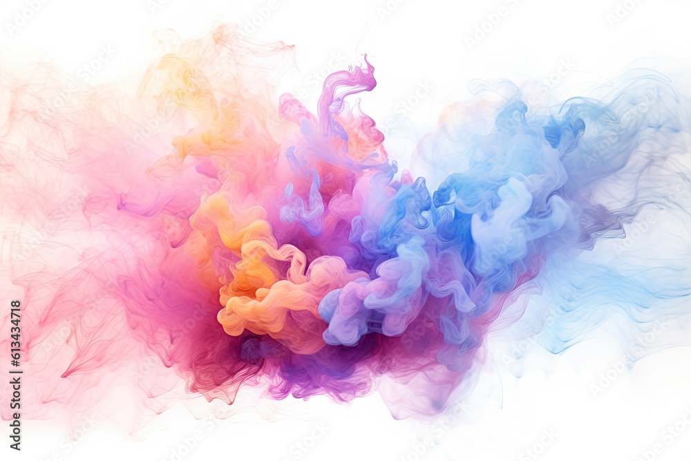 Fototapeta premium Watercolor Smoke Textured Background Colorful Pastel Illustration Generative AI