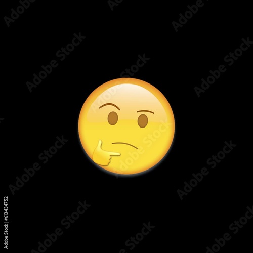 'Thinking' Animated Emoji with transparant alpha background, ready to be used on your footage.