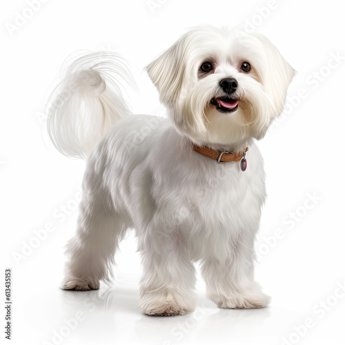 maltese dog isolated on a white background, ai generative