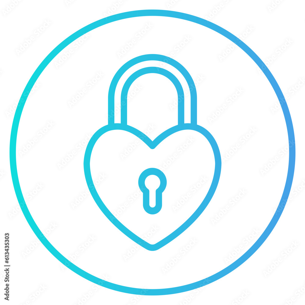 Love padlock icon in gradient style, use for website mobile app presentation Love padlock icon in gradient style, use for website mobile app presentation