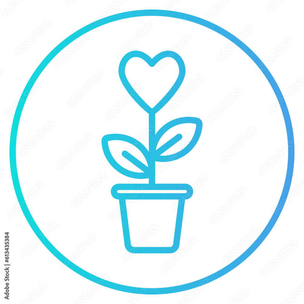 Love plant icon in gradient style, use for website mobile app presentation Love plant icon in gradient style, use for website mobile app presentation