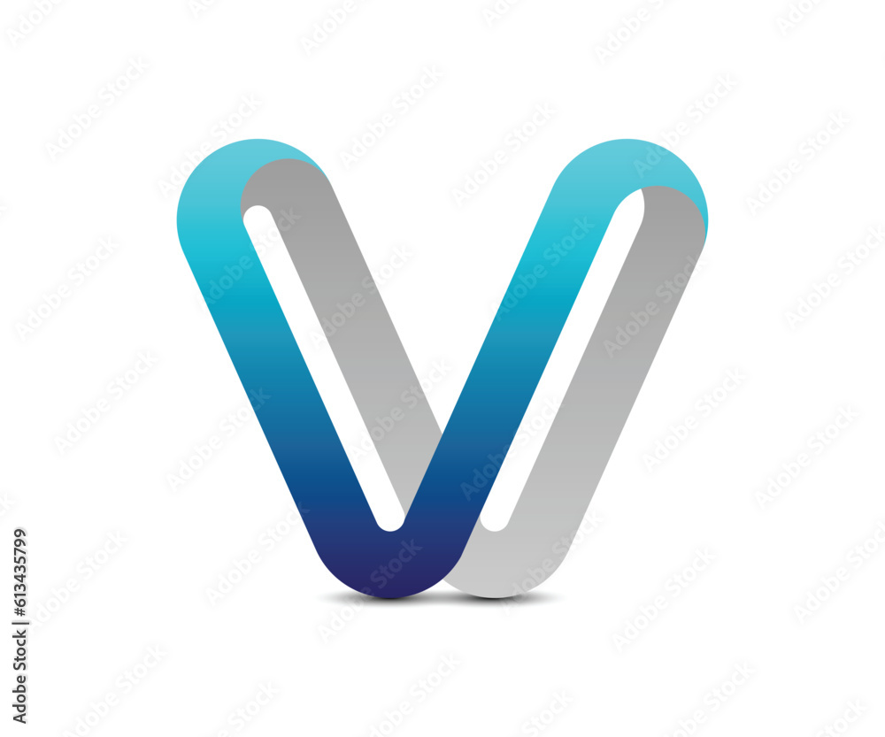 3d v logo design vector icon template 3d v logo design vector icon template