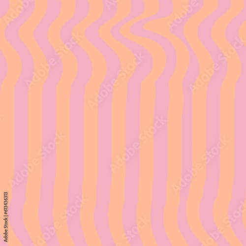 Groovy retro seamless pattern. wavy rainbow background for trendy funky prints. Trippy psychedelic swirl summer backdrop.