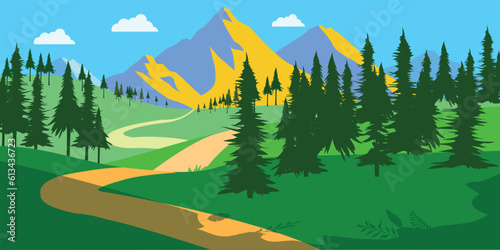 Mountain green field alpine landscape nature