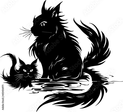 silhuette cat animal images