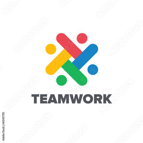 Vector logo design template for social media, teamwork.