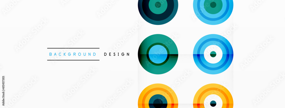 Abstract background with circle symmetric grid composition. Circle pattern creating sense of movement. Grid adds structure and balance to the composition, with equal spacing between each circle Abstract background with circle symmetric grid composition. Circle pattern creating sense of movement. Grid adds structure and balance to the composition, with equal spacing between each circle