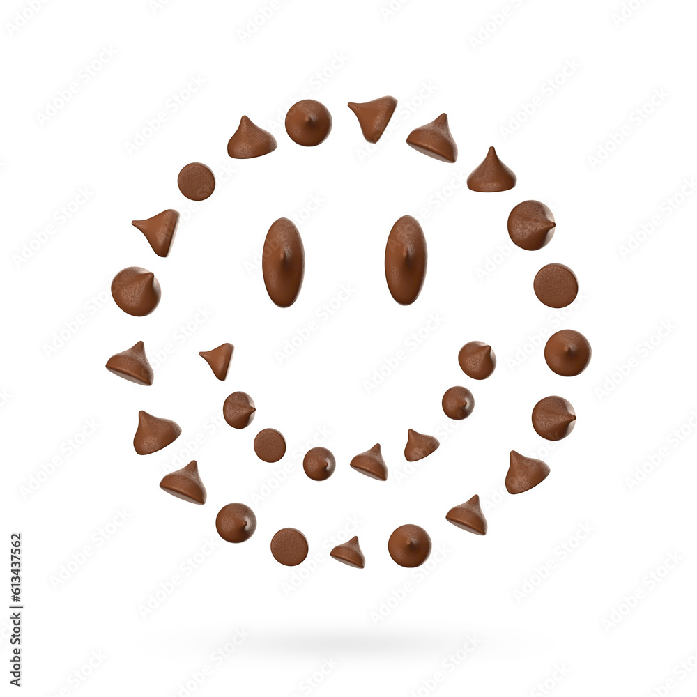 Obraz premium Chocolate chips, Choco Chip in Smiley Face 