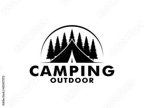 Camp Logo design, Tent Camping logo vector template