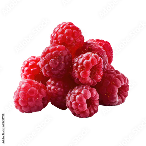 raspberry fruits isolated on white