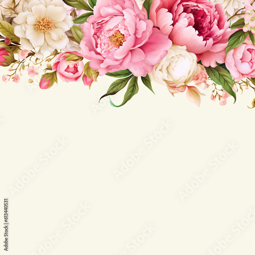floral background with copy space, generative ai © overrust