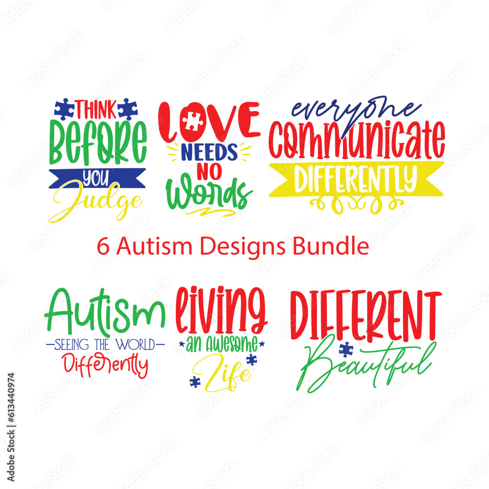 6 Autism Designs Bundle 6 Autism Designs Bundle