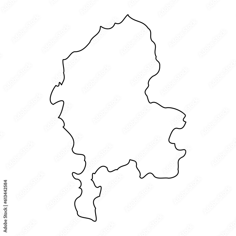 Staffordshire map, ceremonial county of England. Vector illustration.