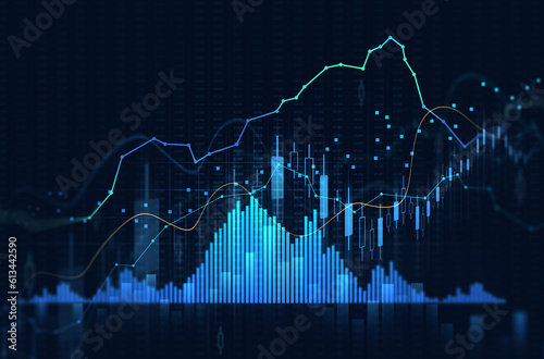 Fotografiet Stock market investment trading graph growth