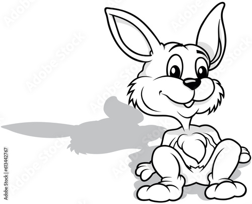 Drawing of a Cute Bunny Sit...