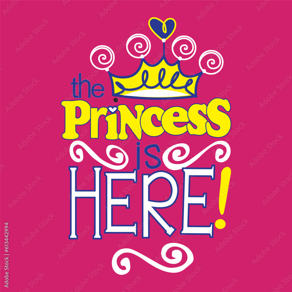 Little princess graphic illustration for girls t shirts
