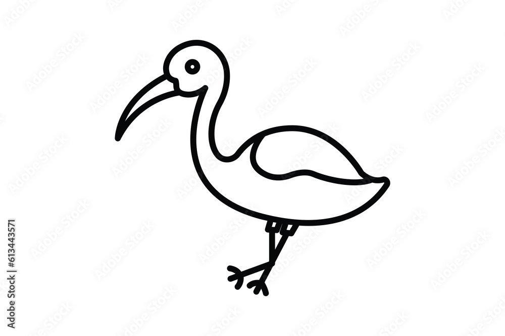 Fototapeta premium Stork bird icon. Line icon style design. Simple vector design editable
