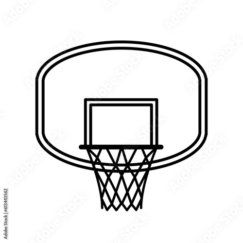 Basketball Hoop Backboard Ring Outline Icon Vector Illustration