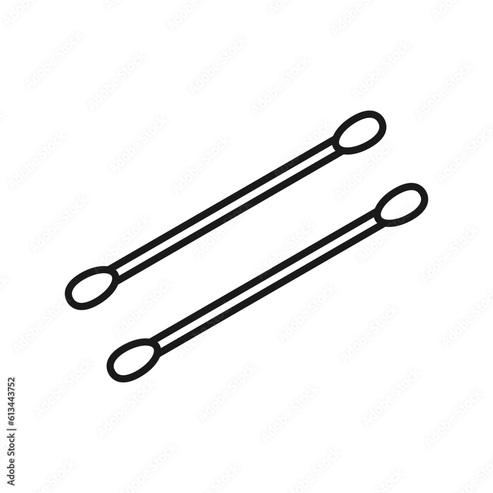 Cotton Bud Outline Icon Vector Illustration Cotton Bud Outline Icon Vector Illustration