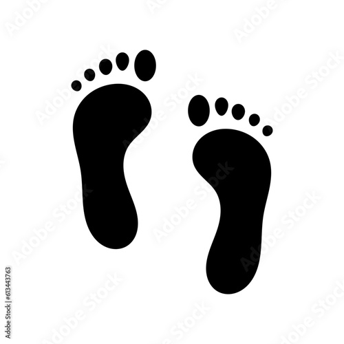 Footprint Silhouette Icon Vector Illustration