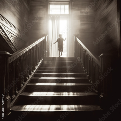 child running up the stairs cinematic © Eloise