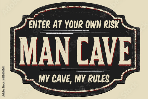 Valokuva Enter at your own risk Man Cave rustic sign