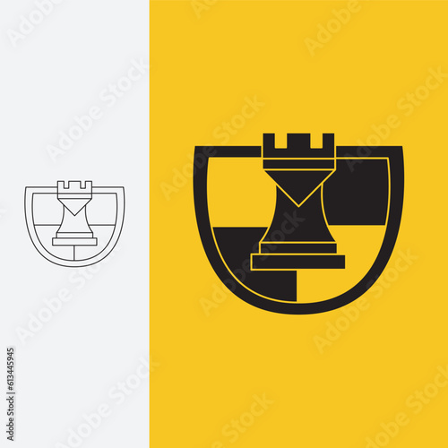 clean minimalist rooks with strong shields, monoline style and silhouette stylish.
