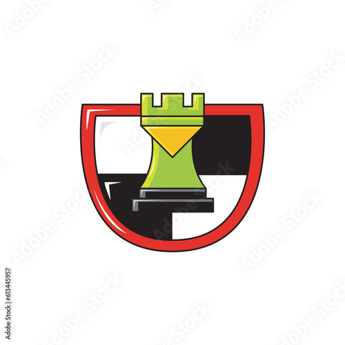 rooks with strong shields, symbol and icon Template vector. solid color style,
