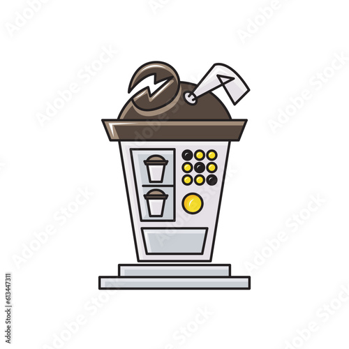 attractive coffee vending machine, logo design simple modern. solid color style,
