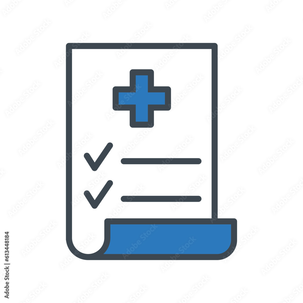 Medical Report line flat vector icon Medical Report line flat vector icon