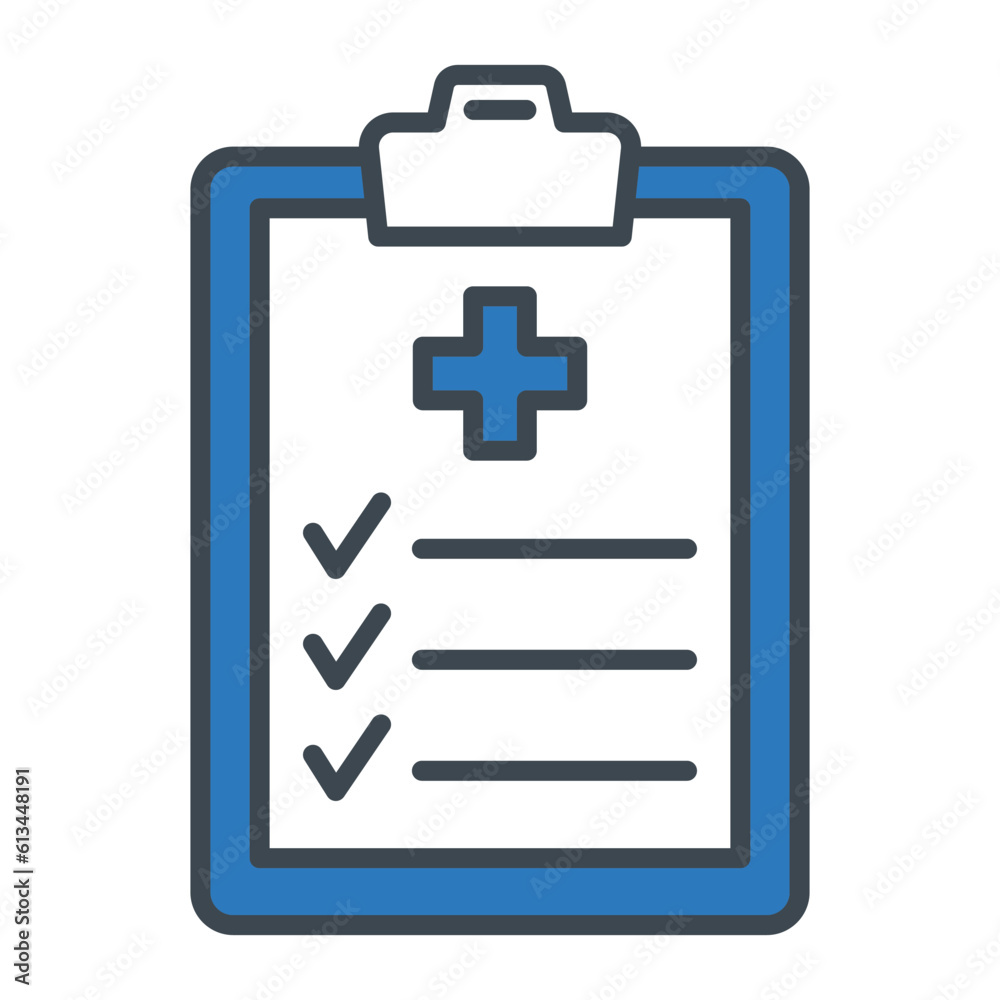 Medical Report line flat vector icon Medical Report line flat vector icon