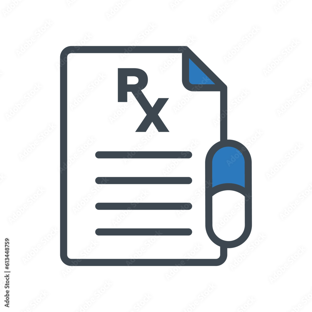 Medical recipe icon vector design template Medical recipe icon vector design template