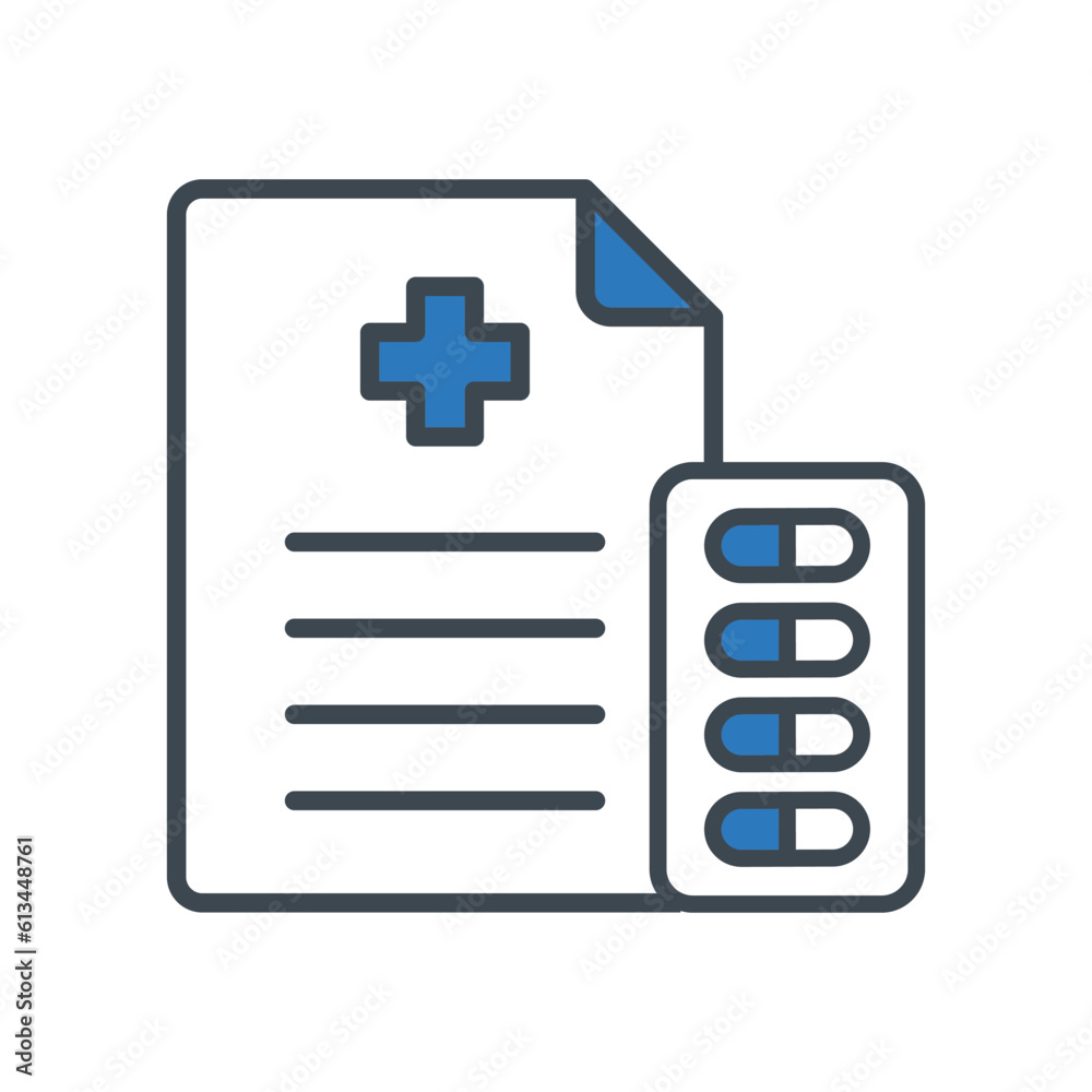 Medical recipe icon vector design template Medical recipe icon vector design template