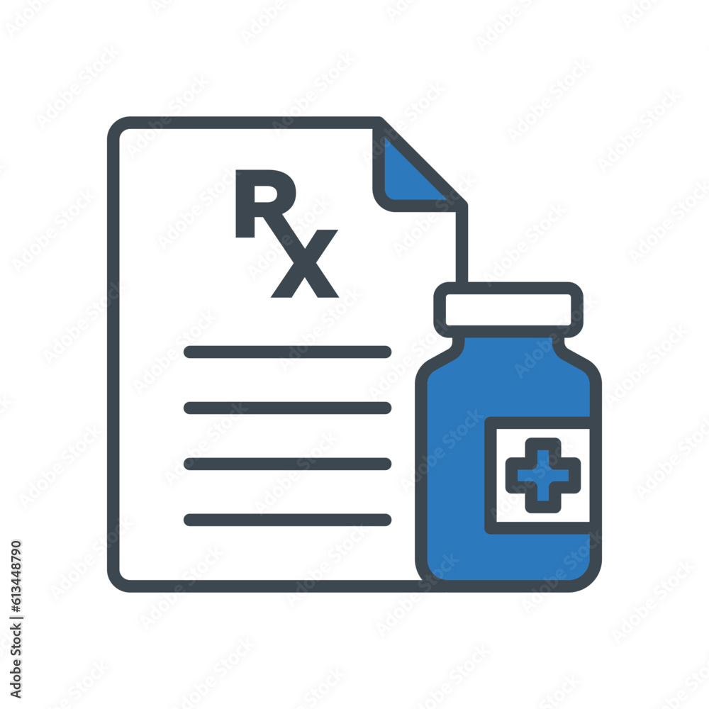 Medical recipe icon vector design template Medical recipe icon vector design template