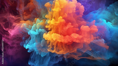 Neon clouds, coloured smoke, wallpaper, generative AI © Stefan